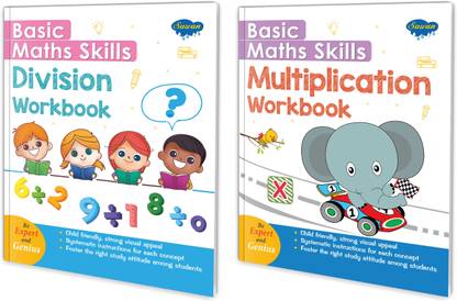 Basic maths skills workbook | set of 2 books | Multiplication, Division | Sum and Quotient Explorers: Math Workbook Bundle