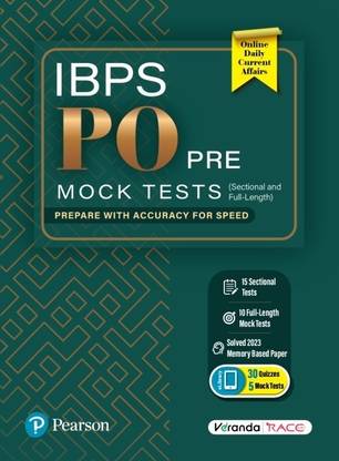 IBPS PO Pre-Mock Tests | 15 Sectional and 10 Full-Length Tests | Solved 2023 Memory-based Paper | 1st Edition | - Pearson