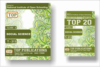 TOP NIOS Class 10 Social Science 213 Guide + TOP 20 Most Important Question Answers (Mini Book) - Set of 2 Books