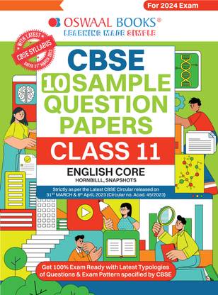 Oswaal CBSE Sample Question Papers Class 11 English Core Book (For 2024 Exams ) | 2023-24