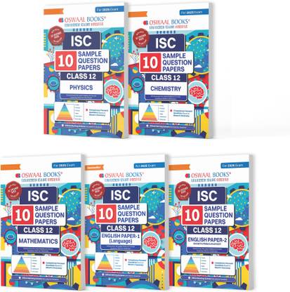 Oswaal ISC 10 Sample Question Papers Class 12 (Set of 5 Books) Physics, Chemistry, Maths, English Paper 1 & 2 For 2025 Board Exam (Based On The Latest CISCE/ICSE Specimen Paper)