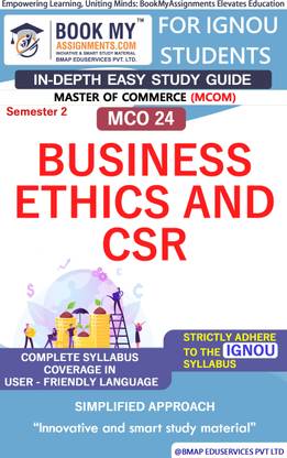 IGNOU MCO 24 Business Ethics and CSR Study Guide (In Depth Guide) for Ignou Student