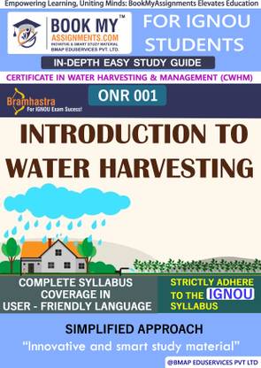 IGNOU ONR 001 Introduction to Water Harvesting In Depth Guide For Ignou Student