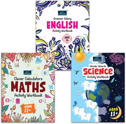 Activity Workbook Ages 11+ (Set of 3 books)-Grammar Galaxy English, Clever Calculators Maths, Wonder Wizards Science
