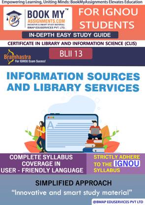 IGNOU BLII 13 Information Sources and Library Services Study Guide (In Depth Guide) for Ignou Student