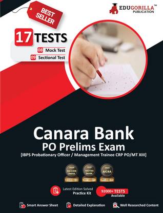 Canara Bank PO Prelims (IBPS CRP PO/MT XIII) Exam  - 2024 | 8 Mock Tests and 9 Sectional Tests (1100 Solved Questions) with Free Access to Online Tests