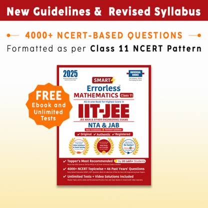 Smart Errorless Maths JEE(Main and Advanced) Class 11 (2025) - NCERT Based | 4000+ NCERT & New Pattern Questions | 46 Past Years Papers | Free E-Book, Mind-maps & App - Universal Books
