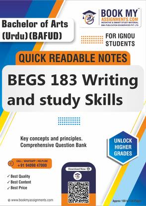 IGNOU BEGS 183 Writing and study Skills Optimize Your Study Time with Quick Readable Notes - Printed on 80 GSM A4 Paper for Sharp Clarity, Perfect for Students - Hindi Edition