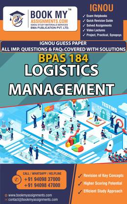 IGNOU BPAS 184 Logistics Management | Guess Paper | Important Question Answer |Bachelor's (Honours) Public Administration