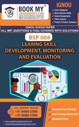 IGNOU BSP 004 Learing Skill Development, Monitoring and Evaluation | Guess Paper| Important Question Answer | Certificate in Skill Acquisition and Knowledge Awareness for Livelihood Promotion (CSANKALP)