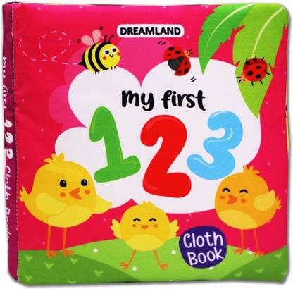 Dreamland Baby My First Cloth Book 123 - Early Development Cloth Book Learning Educational Baby Book, Soft Book, Number Book