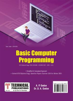GTUT DIPLOMA Basic Computer Programming GTU 21 Course (I - CE - 4310702)
