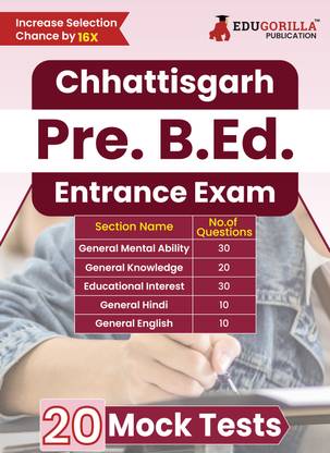 Chhattisgarh Pre B.ED Entrance Exam  - 2024 | 20 Full Length Mock Tests for Preparation with Free Access to Online Tests