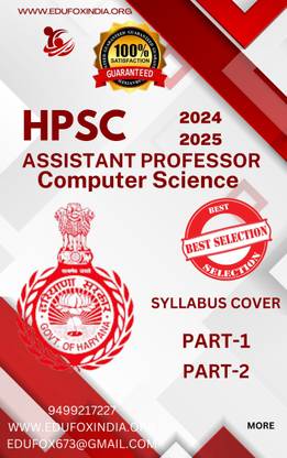 HPSC ASSISTANT PROFESSOR COMPUTER SCIENCE BOOK 2024 -2025  - HPSC ASSISTANT PROFESSOR COMPUTER SCIENCE BOOK