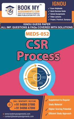 IGNOU MEDS-052 CSR Process |Guess Paper|Post Graduate Diploma in Corporate Social Responsibility (PGDCSR)