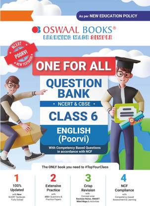 Oswaal One for All Question Bank Ncert & Cbse, Class-6 English-Poorvi