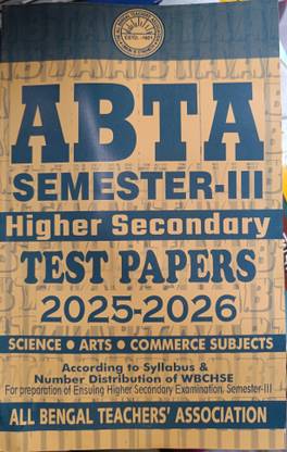 ABTA Higer Secondary Semester -III Test Paper 2025-2026
