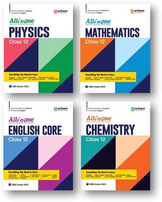 All In One Cbse Class-12th Physics + Chemistry + Mathematics + English Core [Set of 4 Books ] - As Per New NCERT - for 2025 Exams