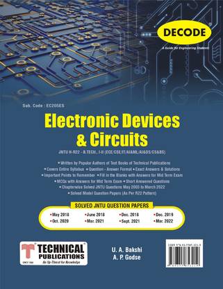 Electronic Devices and Circuits for JNTU-H 22 Course (I - II - AI & DS / CSBS / CSE / IT / ECE - EC205ES) (Decode)