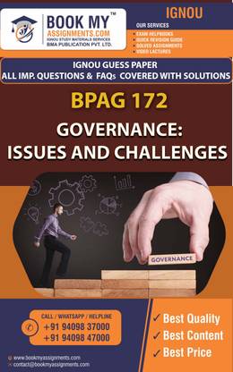 IGNOU BPAG 172 Governance: Issues and Challenges | Guess Paper | Important Question Answer | Bachelor of Arts (BAG)Public Administration