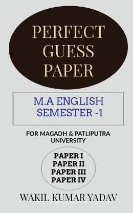 Perfect Guess Paper M.a English Semester -1
