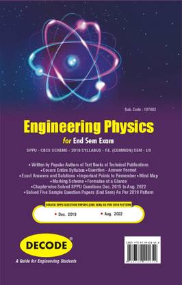 Engineering Physics for SPPU 19 Course (FE - I/II - Common - 107002)(END SEM) (Decode)