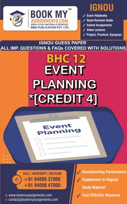 IGNOU BHC 12 Event Planning Exam Preparetion Book for Ignou student (GUESS PAPER) | Customized Study Srategy.  - Best IGNOU exam preparation book