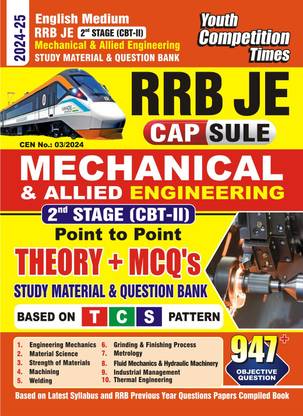 RRB JE (2nd Stage CBT-II) Mechanical and Allied Engineering (English Medium) Study Material and Question Bank 2024-25