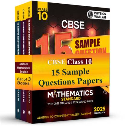 PW CBSE 15 Sample Question Papers Class 10 Science, Maths (Standard) and English Combo Set of 3 Books For 2025 Exam