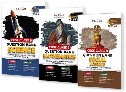 Educart CBSE Class 9 Question Bank SCIENCE, MATHS & SOCIAL SCIENCE 2024-25 Bundle (Set of 3 Books) For 2025 Board Exams