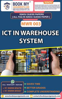 IGNOU MWR 003 ICT in Warehouse system | Guess Paper | Important Question Answer |Post Graduate Certificate in Inventory Planning and Warehousing for Engineers (PGCIPWS)