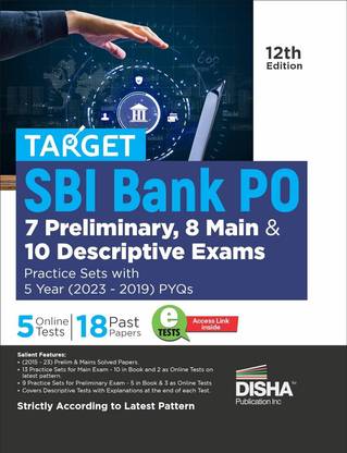 Target New Pattern SBI Bank PO 2025 - 7 Preliminary, 8 Mains & 10 Descriptive Practice Sets with 5 Year (2023 - 2019) PYQs 12th Edition | Online Tests | Fully Solved