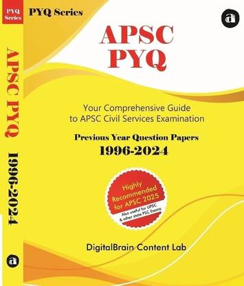 APSC PYQ 1996-2024  - 1.	APSC Previous Year Papers (1996-2024) – Complete Exam Guide 	2.	APSC PYQ Compilation: Prelims & Mains (1996-2024) 	3.	Mastering APSC: 29 Years of Previous Year Questions 	4.	APSC Civil Services Exam – Solved & Unsolved PYQs 	5.	APSC Exam Cracker: Past Papers & Model Questions 	6.	APSC Prelims & Mains PYQs (1996-2024) – Ultimate Guide 	7.	APSC Question Bank: 1600+ MCQs & Mains Papers 	8.	The APSC Aspirant’s Guide: PYQs & Model Papers