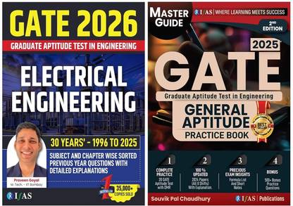 GATE Electrical Engineering and GATE General Aptitude Practice Books [Set of 2 Book]  - 2025 | Previous Year Solved Papers with Detailed Solutions | Best Selling Books Set for Electrical Engineering Examinations in India | Chapter wise Sorted PYQ & Practice Question Bank with Detailed Explanations | 500+ Practice Questions & 20 Model Papers | IFAS Publications
