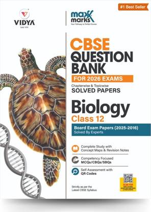 Biology class 12 CBSE question bank for 2026 exams by Maxx Marks  - Most Recommended and Bestselling Question Bank for 2026 Board Exams