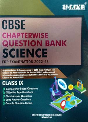 U Like Class 9 Science CBSE Chapterwise Question Bank For Examination 2022-23 Based CBSE Syllabus