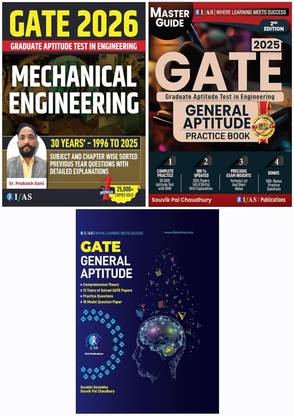 GATE Mechanical Engineering and General Aptitude Theory and Practice  - 2026 [Set of 3 Books] | Previous Year Solved Papers with Detailed Solutions | Chapter wise Sorted PYQ Question Bank with 10 Model Papers | Best Selling GATE Mechanical Book Set in India | IFAS Publications