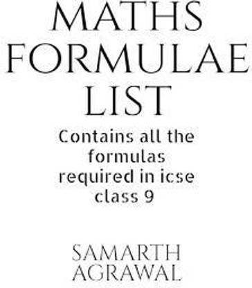 Maths Formula List