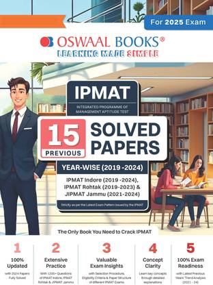 Oswaal Ipmat - 15 Solved Papers Previous Years| Year-Wise (2019 -2024)