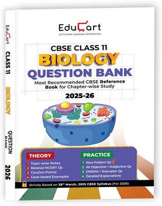 Educart CBSE Class 11 Biology Question Bank 2026 (Strictly for 2025-26 Exam)