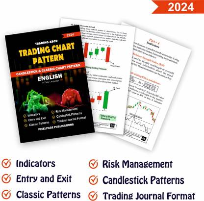 English - Trading Candlesticks and Chart Pattern Book | Includes Candlestick & Breakout Patterns | Indicators, Risk Management, Entry exit & Price Action  - Chart pattern Book In English