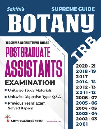 TRB PG Botany Study Materials & Previous Years Exam Solved Papers