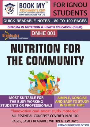 IGNOU DNHE 1 Nutrition for the Community Quick Readable Notes | Important Topic-wise Conceptual Notes | DIPLOMA