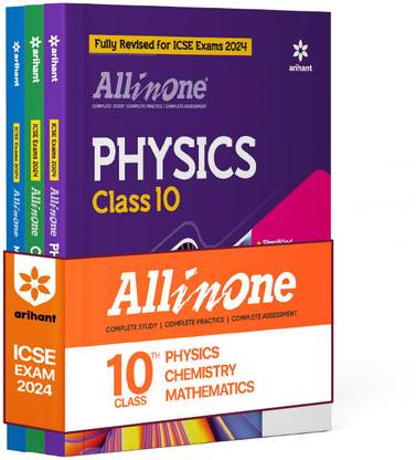 Arihant All In One Class 10th Physics, Chemistry, Mathematics, for ICSE Exam�2024 (Set of 3 Books)