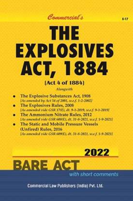 The Explosives Act, 1884- 2023/Edition