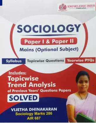Sociology Paper-1 & Paper -Ii Mains Optional Subject Syllabus Toopicwise Questions Yearwise Pyqs 2024