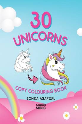 30 Unicorns Copy Colouring Book