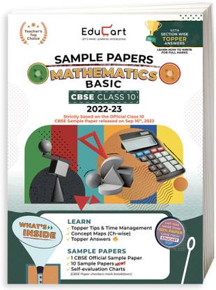 Educart CBSE Class 10 MATHEMATICS BASIC Sample Papers 2022 (With Exclusive Topper Answers and Marks breakdown 2022-23)