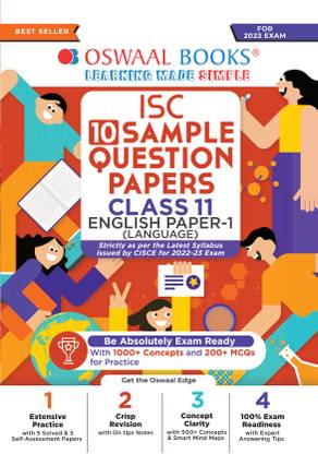 Oswaal ISC Sample Question Papers Class 11 English Paper 1 (For 2023 Exam)