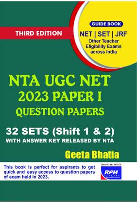 UGC NET Paper 1 2023| 32 Sets Question Papers| With Answer key| Third Edition| GEETA BHATIA| Rishabh Publishing House|